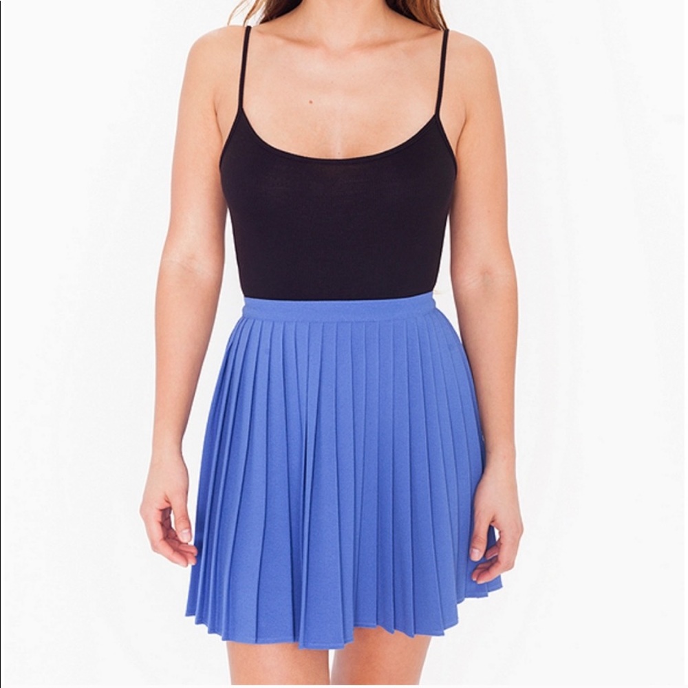 American Apparel Periwinkle Sunburst Pleated Skirt - Picture 1 of 6